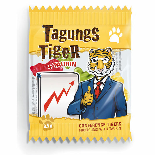 Hellma Tagungstiger, fruit gum, gummy candy, candy, for gastronomy, hotel, office, canteen, in a bag, 100 pieces á 8.5 g