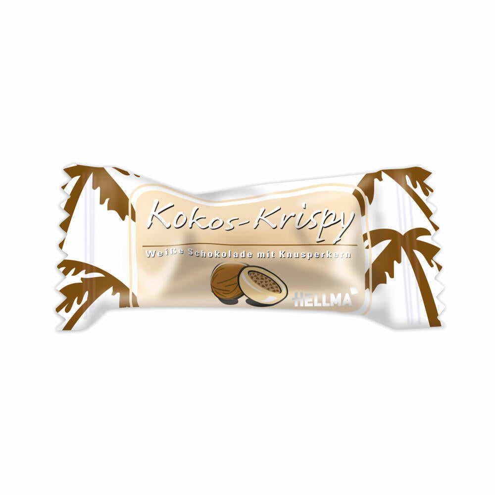 Hellma Selection, Schoko-Krispy, Mandel in Kakaohülle, Espresso-Bohne in Zartbitterschokolade, Espresso-Bohne in Vollmilchschokolade, Kokos-Krispy, 200 Einzelportionen, 5 Sorten je 40 Portionen