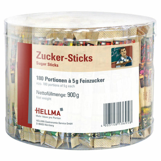 Hellma Sugar Sticks Paris, Portion Sugar, Fine Sugar, Sugar Bags, 180 Pieces