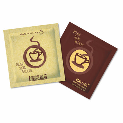 Hellma Zucker-Sachets Nachhaltig, Zucker, Portionszucker, Feinzucker, Zuckertüte, für Gastro, 1000 Stück á 3.6 g