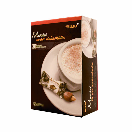 Hellma Almond in Cocoa Shell, Cocoa, Dark Chocolate, Individually Wrapped, 30 Pieces, 70101525