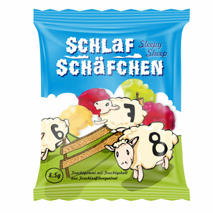 Hellma Schlafschäfchen, Fruchtgummi, Gummibonbon, Süßigkeit, für Gastro, Hotel, Büro, Kantine, Im Beutel, 100 Stück á 8.5 g