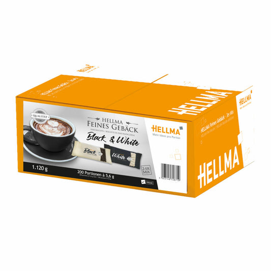 Hellma Fine Pastries Black and White, 2 varieties, biscuits, cocoa and vanilla, 200 individually wrapped portions
