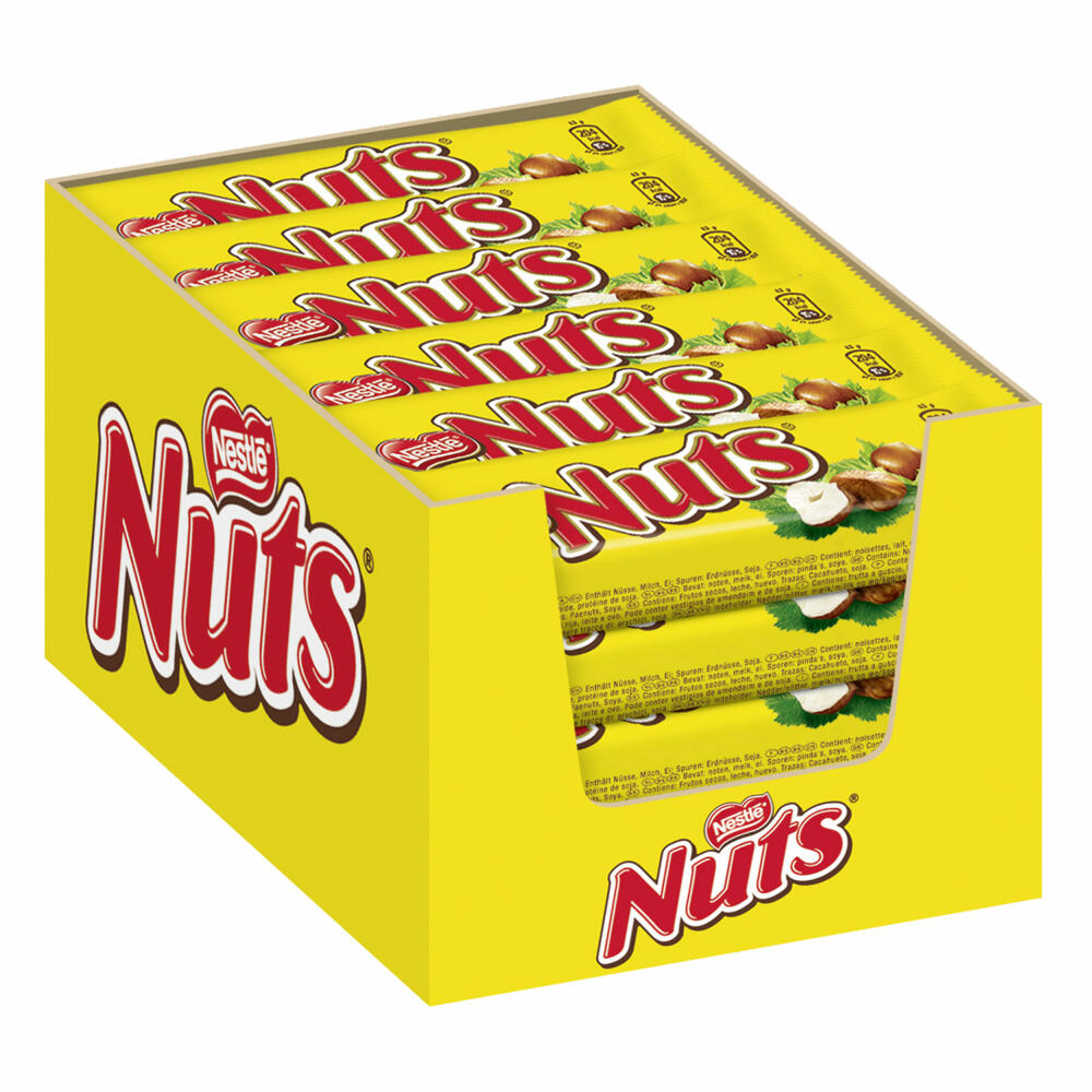 Nestlé Nuts Lion 2er Set, Schokoriegel, Schokoladen Riegel, Schokolade, Karamell, Haselnuss Füllung, insgesamt 48 Riegel