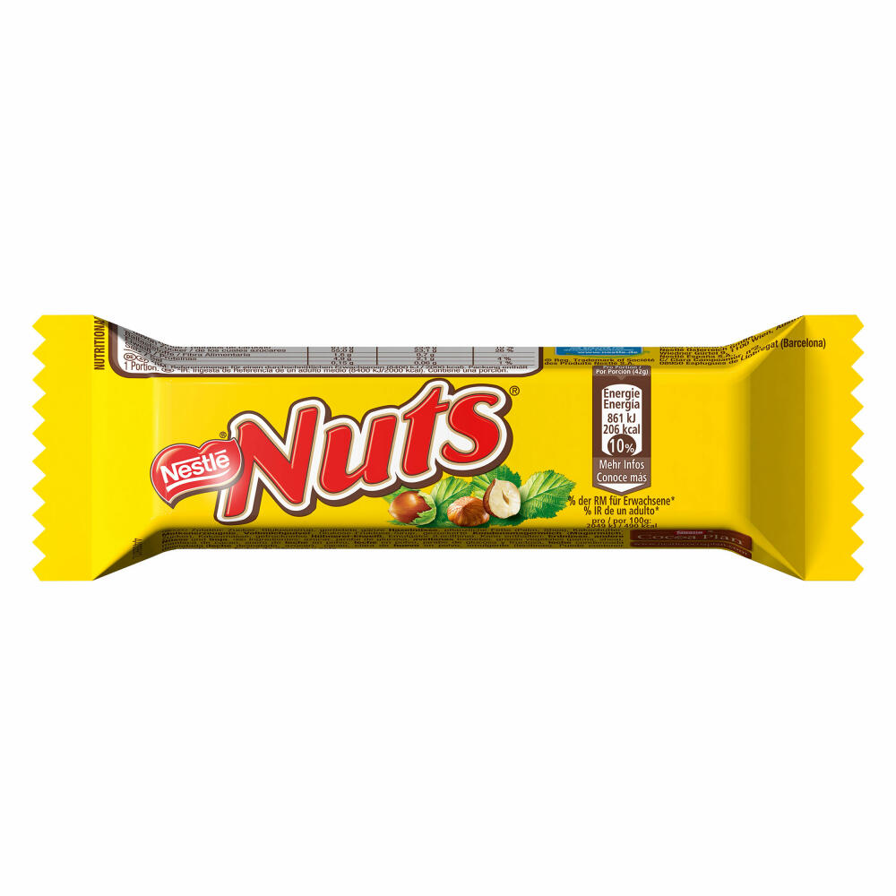 Nestlé Nuts Schokoriegel, Schokoladen Riegel, Schokolade, Haselnuss Füllung, 24 Riegel