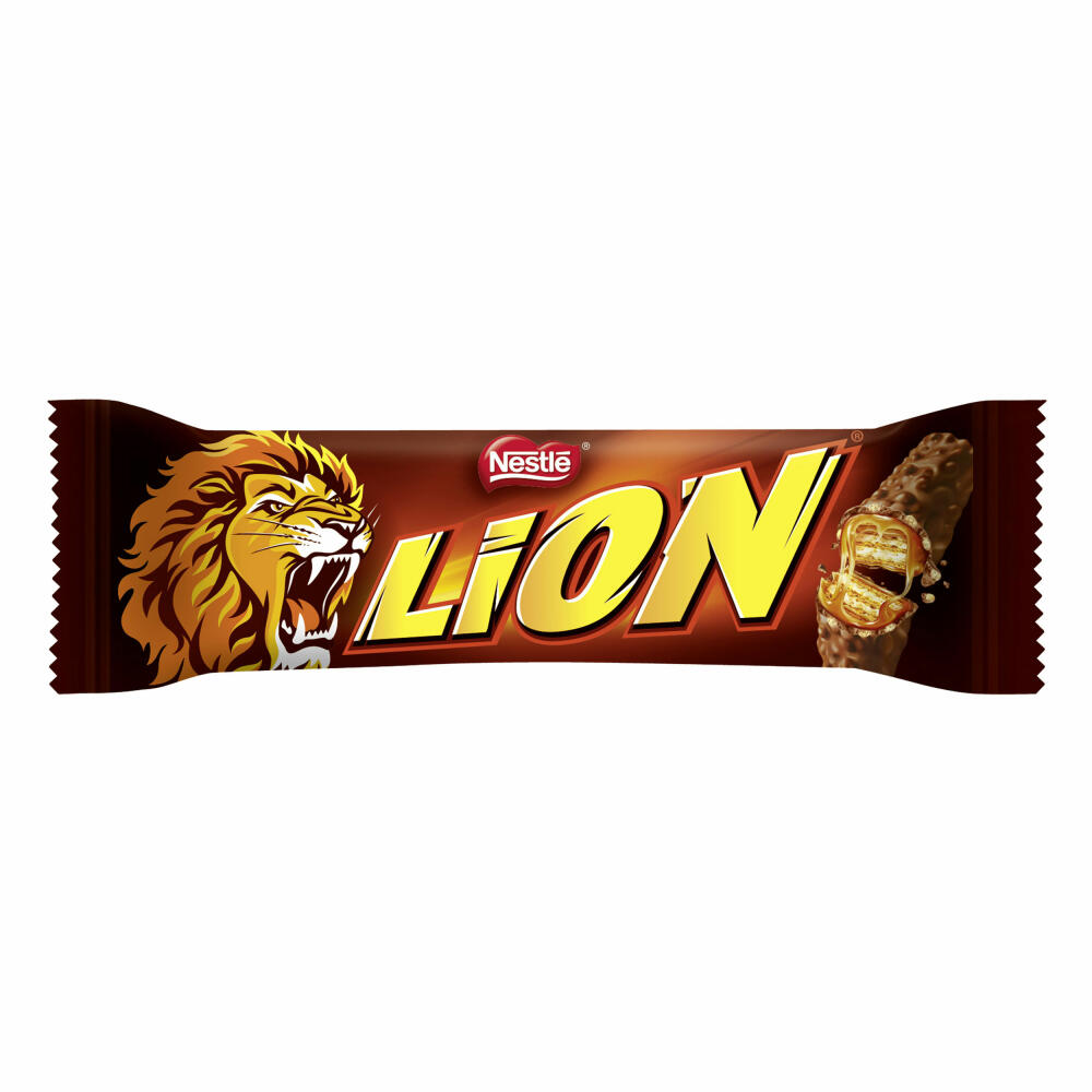 Nestlé Nuts Lion 2er Set, Schokoriegel, Schokoladen Riegel, Schokolade, Karamell, Haselnuss Füllung, insgesamt 48 Riegel
