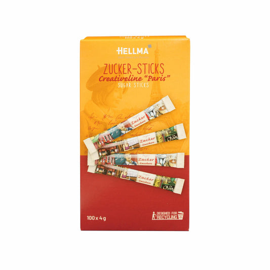 Hellma Zucker-Sticks Creativline, Portionszucker, Feinzucker, 100 Sachets je 4 g