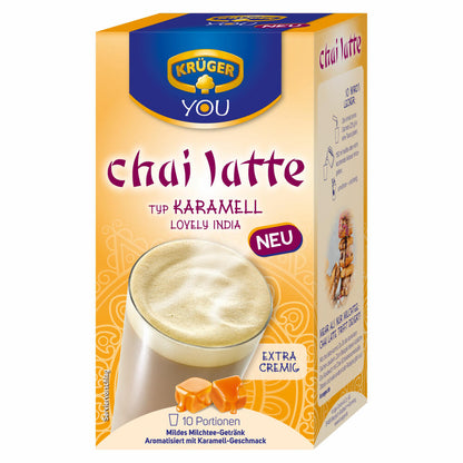 Krüger Chai Latte Lovely India Typ Karamell, Milchtee Getränk, 10 Portionsbeutel