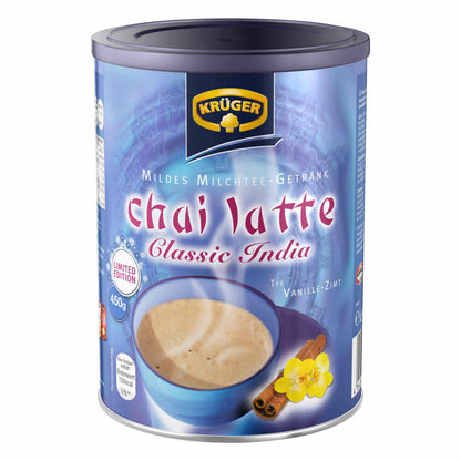 Krüger Chai Latte Classic India Vanille-Zimt, Milchtee, Teepulver, Instant Tee, 3 x Dose, 8971