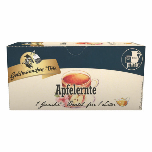 Goldmännchen Jumbo Tee Apfelernte, Apfelfruchttee, Früchtetee, Apfel, Früchte, 20 Teebeutel, Große Beutel, 3137