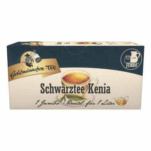 Goldmännchen Schwarzer Tee Kenia, Schwarztee, Keniatee, Teegetränk, 20 Jumbo-Teebeutel, X03182