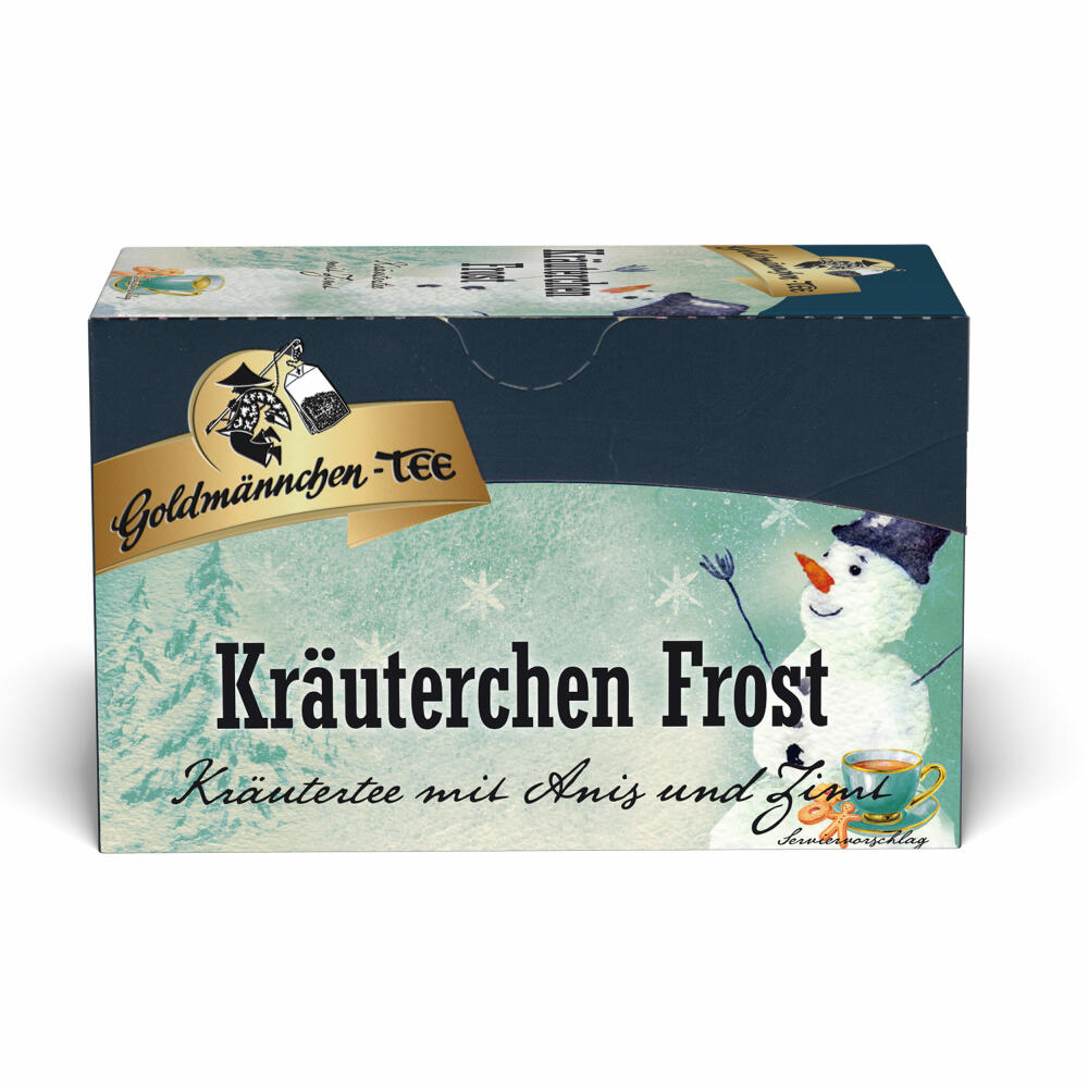 Goldmännchen Kräuterchen Frost Tee 2er Set, Kräutertee mit Anis und Zimt, Wintertee, 2x20 Teebeutel