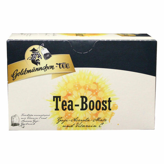 Goldmännchen Tee T-Boost, Aromatisierter Früchtetee, Energizer Tee, 20 einzeln versiegelte Teebeutel