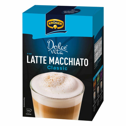 Krüger Dolce Vita Latte Macchiato, Classic, Milchkaffee, Milch Kaffee aus löslichem Bohnenkaffee, 80 Portionsbeutel