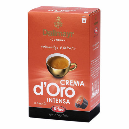 K-Fee Dallmayr Crema dOro Intensa, Kaffee, Lungo, Röstkaffee, Arabica Kaffee, Kaffeekapseln, 96 Kapseln, 700807