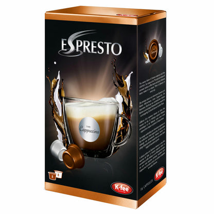 K-Fee Espresto Cappuccino, Espresso, Kaffee, Arabica, 6er Pack, 6 x 16 Kapseln, 48 Portionen