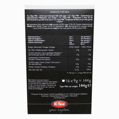 K-Fee Espresto Milchkapsel für Kaffee & Tee, Milch, Crema Latte, 3er Pack, 3 x 16 Kapseln