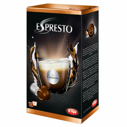 K-Fee Espresto Cappuccino, Espresso, Kaffee, Arabica, 6er Pack, 6 x 16 Kapseln, 48 Portionen