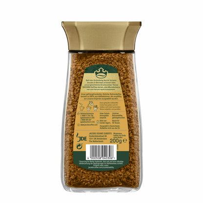 Jacobs Gold, Soluble Coffee, Instant Coffee, Instant Coffee, Soluble Coffee, Glass, 200 g