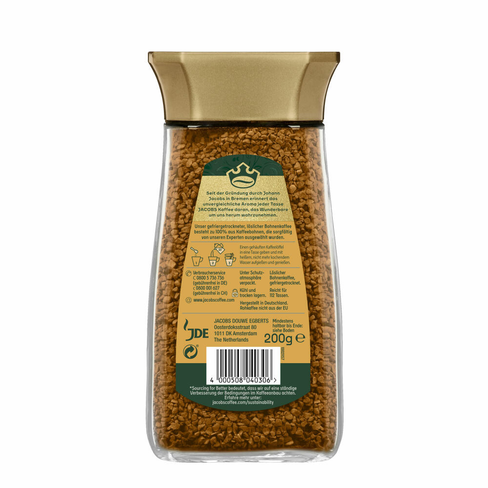 Jacobs Gold, Soluble Coffee, Instant Coffee, Instant Coffee, Soluble Coffee, Glass, 200 g