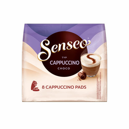 Senseo Kaffeepads Cappuccino Choco, Kaffee mit Schokoladengeschmack, neue Rezeptur, 8 Pads