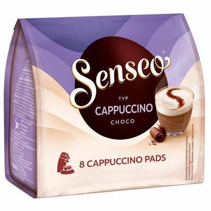 Senseo Kaffeepads Cappuccino Choco, Kaffee mit Schokoladengeschmack, neue Rezeptur, 8 Pads