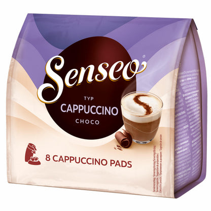 Senseo Kaffeepads Cappuccino Choco, Kaffee mit Schokoladengeschmack, neue Rezeptur, 8 Pads