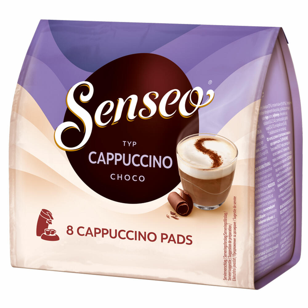 Senseo Kaffeepads Cappuccino Choco, Kaffee mit Schokoladengeschmack, neue Rezeptur, 8 Pads