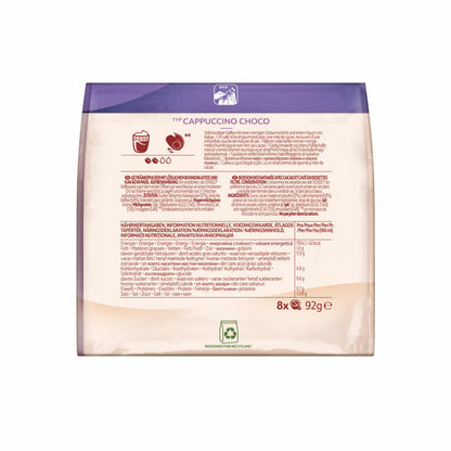 Senseo Kaffeepads Cappuccino Choco, Kaffee mit Schokoladengeschmack, neue Rezeptur, 8 Pads