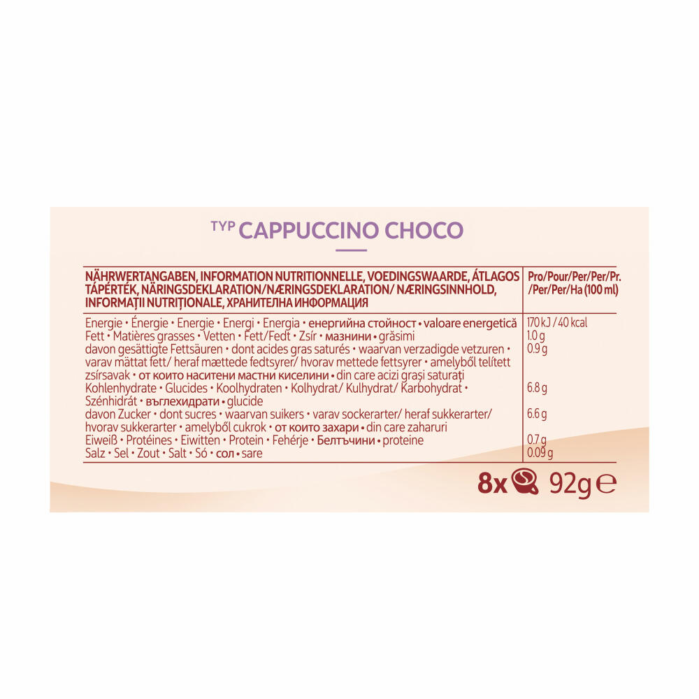 Senseo Kaffeepads Cappuccino Choco, Kaffee mit Schokoladengeschmack, neue Rezeptur, 8 Pads