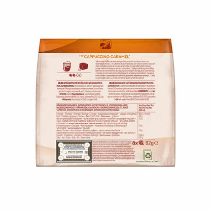 Senseo Kaffeepads Cappuccino Caramel / Karamell, Kaffee mit Karamellgeschmack, neue Rezeptur, 8 Pads