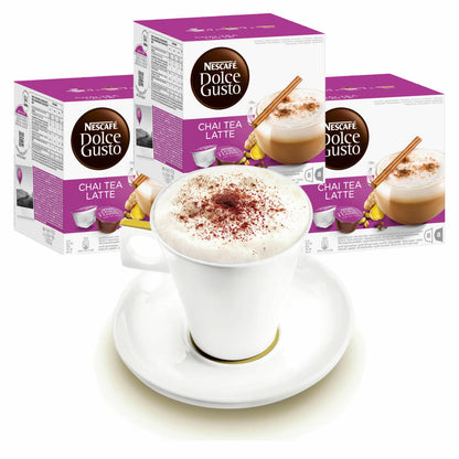 Nescafé DOLCE GUSTO Cups Gift Set, 3 Packs with Cup Chai Tea Latte, Tea, Tea Capsule, Capsules