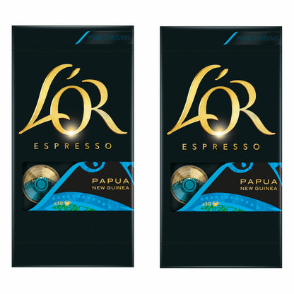 Douwe Egberts LOR Espresso Papua, Kaffeekapseln, Nespresso Kompatibel, gemahlener Röstkaffee, 20 Kaffee Kapseln
