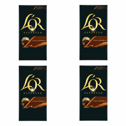 Douwe Egberts LOR Espresso Colombia, Kaffeekapseln, Nespresso Kompatibel, gemahlener Röstkaffee, 40 Kaffee Kapseln