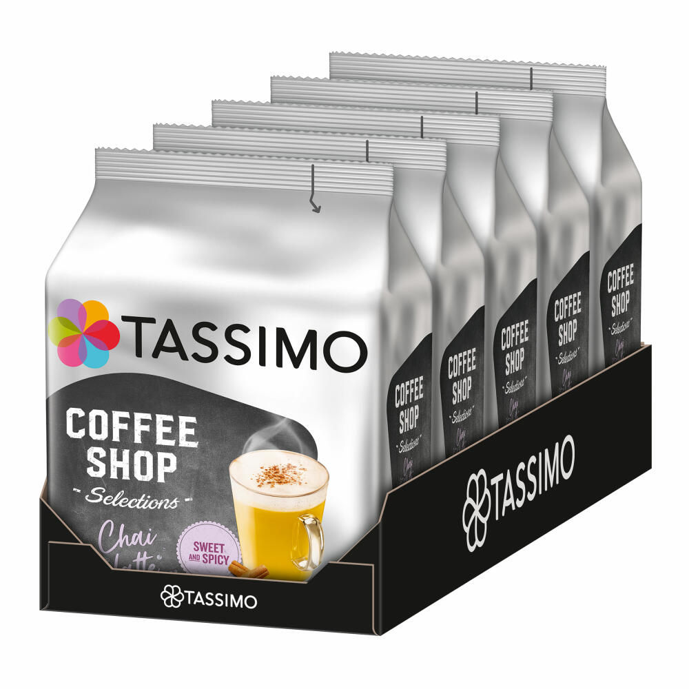 Tassimo Chai Latte 5er Set, Coffee Shop Selections, Chai Tee, Heißgetränk, 5 x 8 T-Discs / Portionen