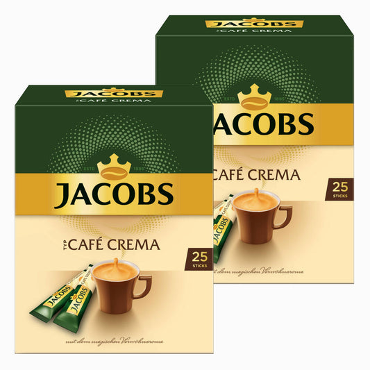 Jacobs Typ Café Crema, 2er Pack, löslicher Kaffee, Instantkaffee, Instant, 2 x 25 Portionen
