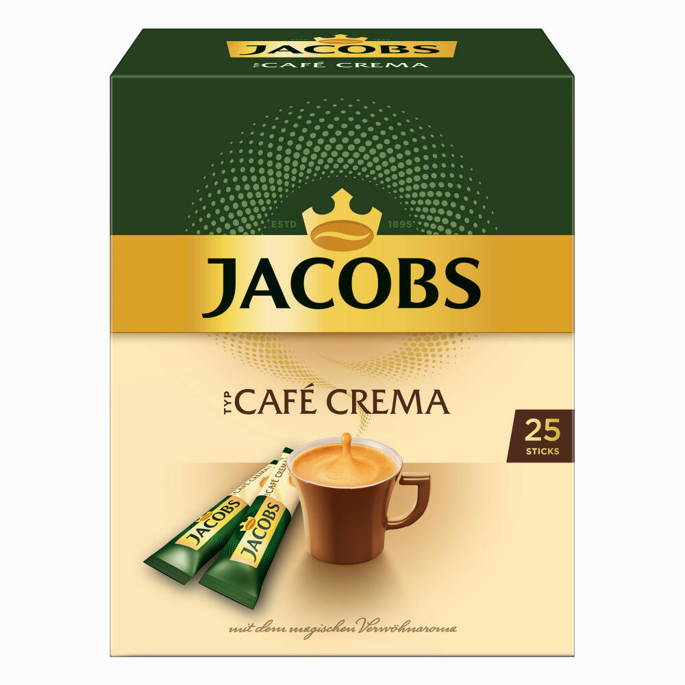 Jacobs Typ Café Crema, 3er Pack, löslicher Kaffee, Instantkaffee, Instant, 3 x 25 Portionen