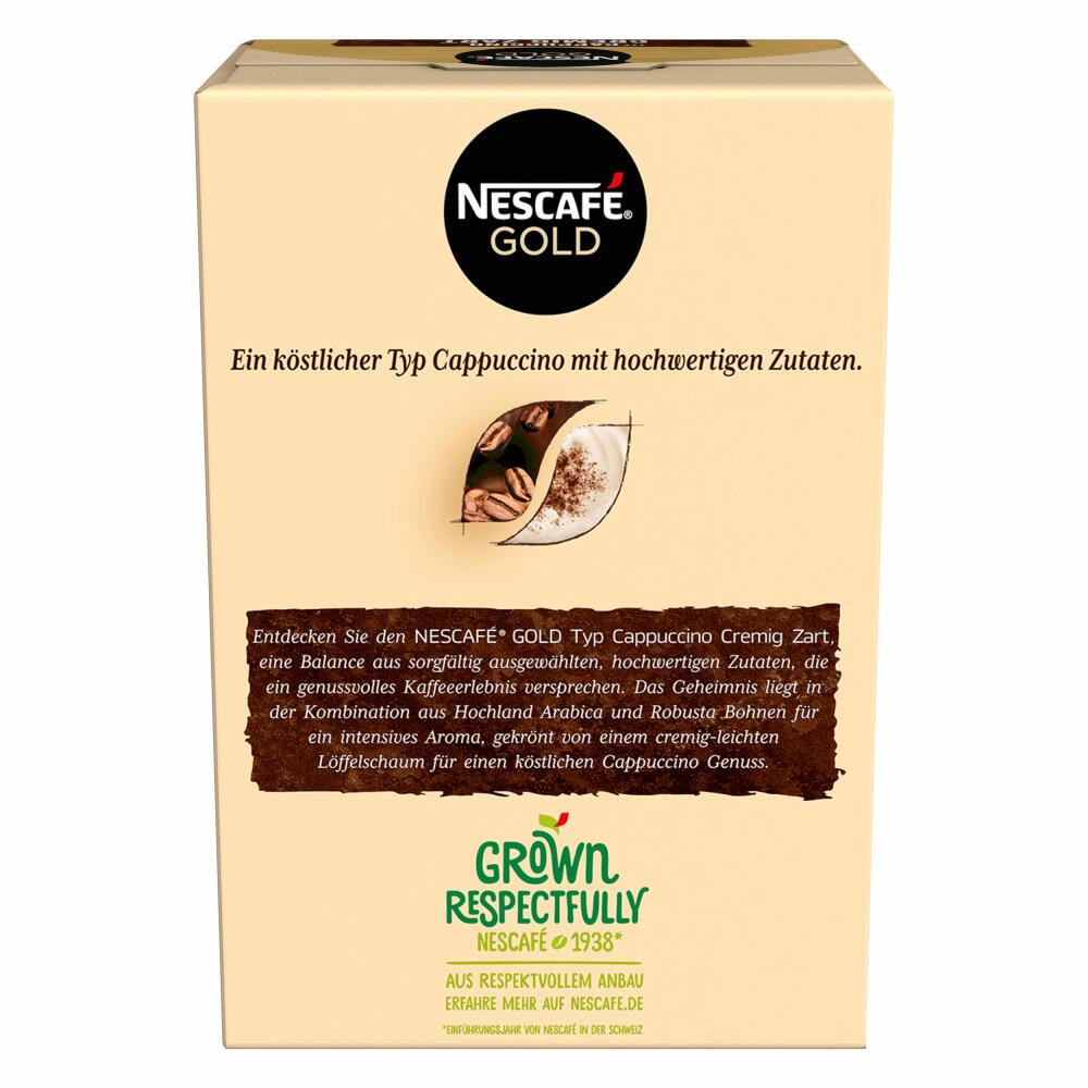 Nescafé Gold Typ Cappuccino Cremig Zart, Löslicher Bohnenkaffee, Instantkaffee, Kaffee, 12 x 10 Portionen