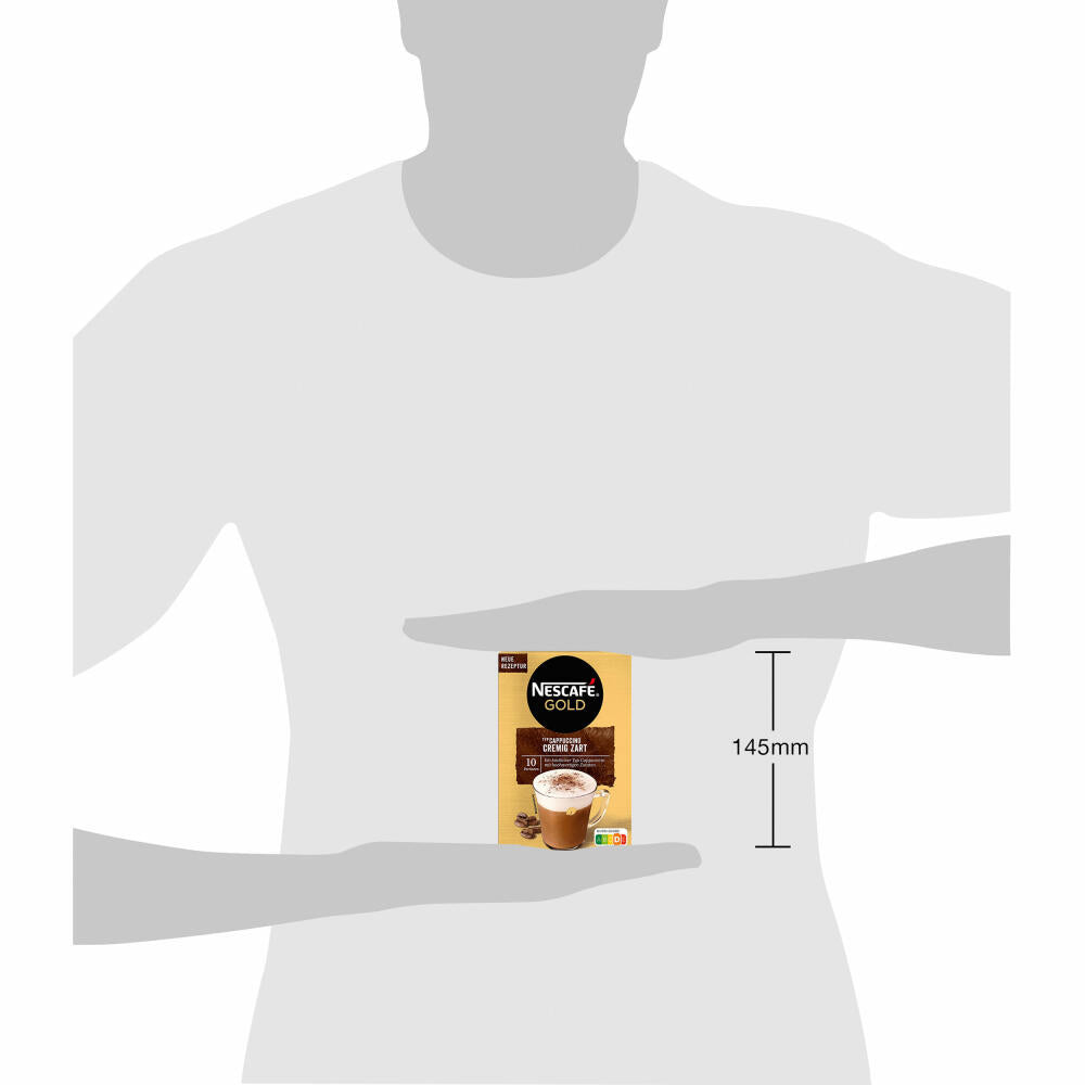 Nescafé Gold Typ Cappuccino Cremig Zart, Löslicher Bohnenkaffee, Instantkaffee, Kaffee, 12 x 10 Portionen