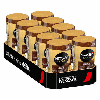 Nescafé Gold Type Cappuccino Creamy Delicate, Soluble Bean Coffee, Instant Coffee, Can, 10 x 250 g