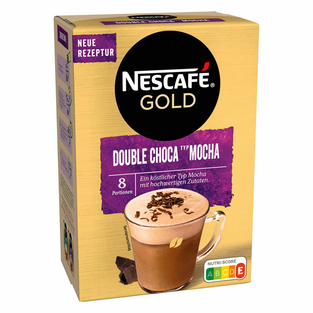 Nescafé Gold Double Choca Type Mocha, Soluble Bean Coffee, Instant Coffee, Coffee, 8 Servings, 012409392