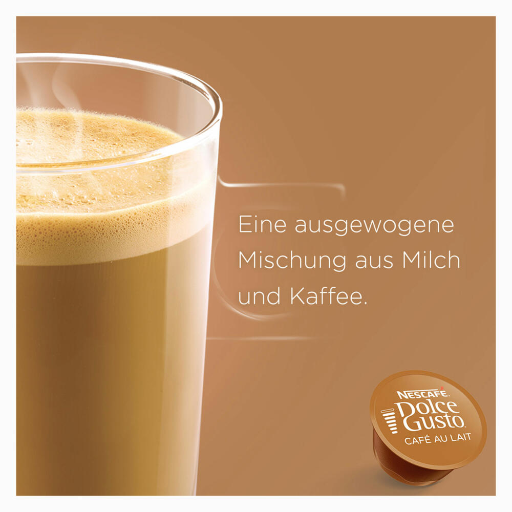 Nescafé Dolce Gusto Café au lait Vorratsbox, Kaffee, Milchkaffee, Kaffeekapseln, 30 Kapseln