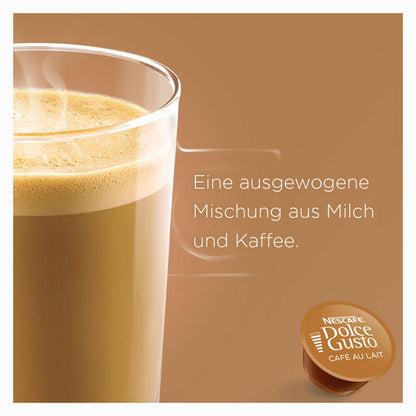 Nescafé Dolce Gusto Café au lait Vorratsbox, Kaffee, Milchkaffee, Kaffeekapseln, 30 Kapseln