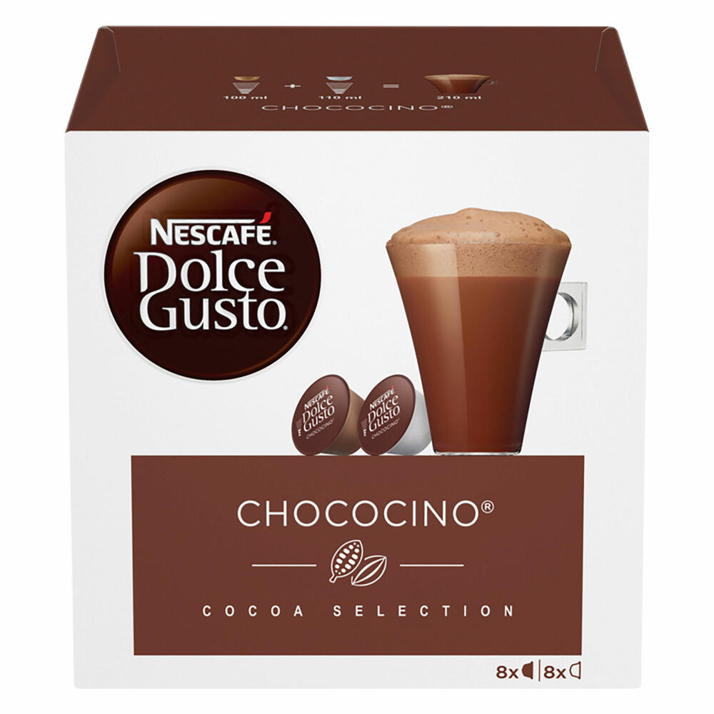 Nescafé Dolce Gusto Chococino Kakao, Kakaokapsel, Schokolade, 16 Kapseln (8 Portionen)