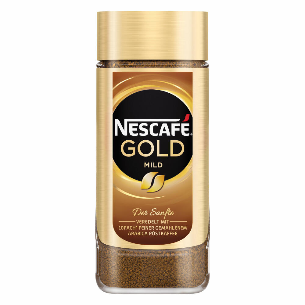Nescafé Gold Mild, instant coffee beans, coffee, ground roasted coffee, glass, 6 x 100 g