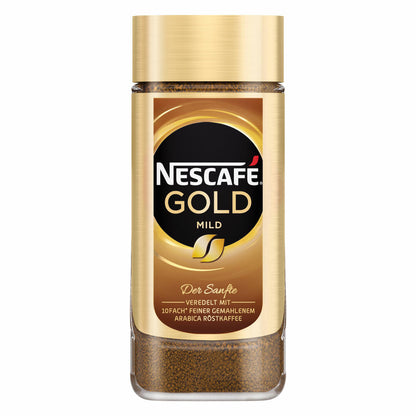 Nescafé Gold Mild, instant coffee beans, coffee, ground roasted coffee, glass, 6 x 100 g