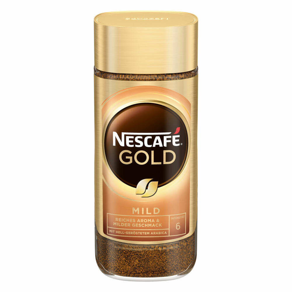 Nescafé Gold Mild, instant coffee beans, coffee, ground roasted coffee, glass, 100 g