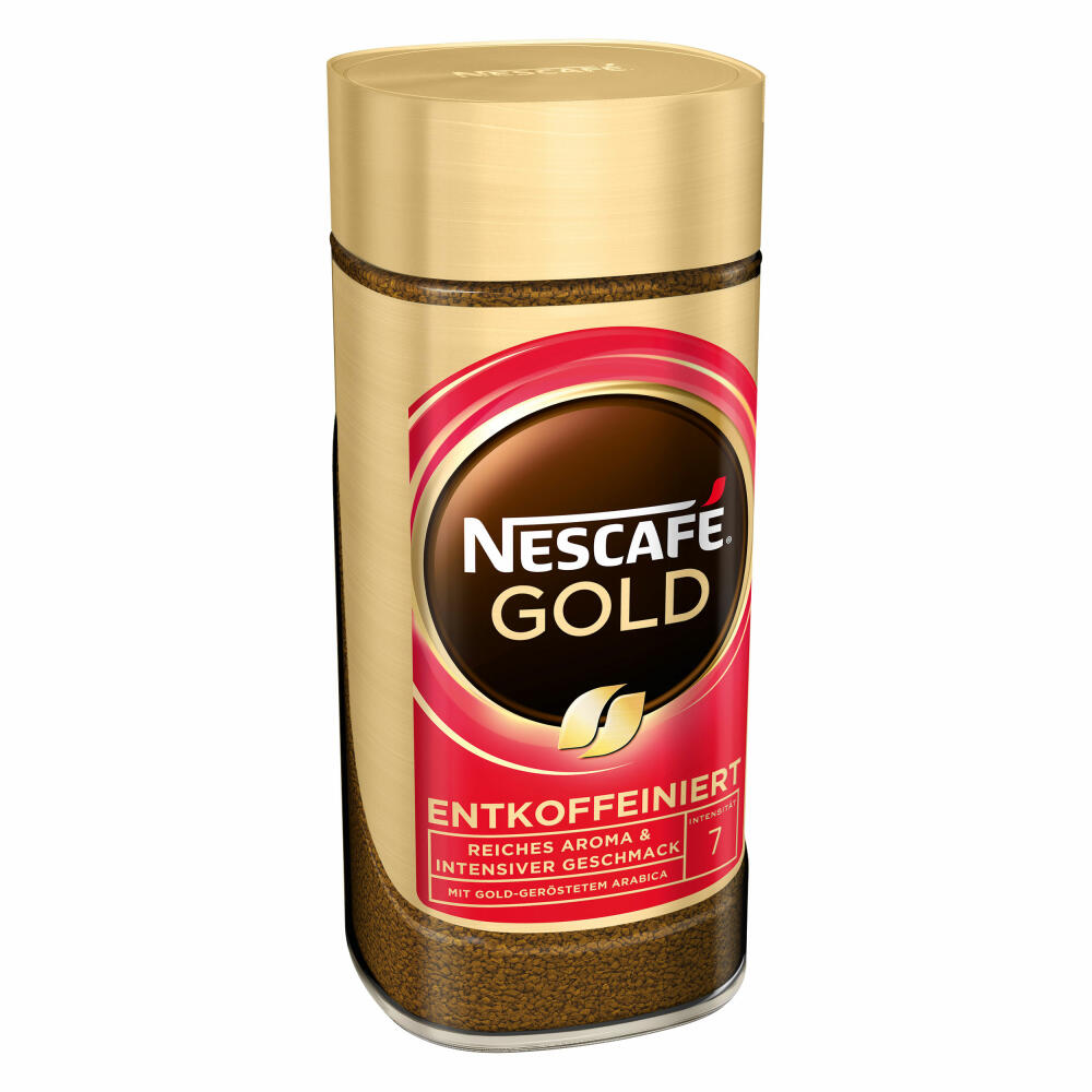 Nescafé Gold Decaffeinated, Instant Bean Coffee, Coffee, Ground Roasted Coffee, Glass, 100 g