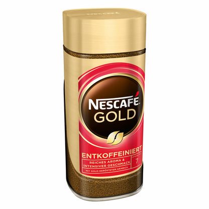 Nescafé Gold Decaffeinated, Instant Bean Coffee, Coffee, Ground Roasted Coffee, Glass, 100 g