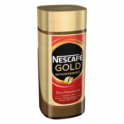 Nescafé Gold Decaffeinated, Instant Bean Coffee, Coffee, Ground Roasted Coffee, Glass, 6 x 100 g